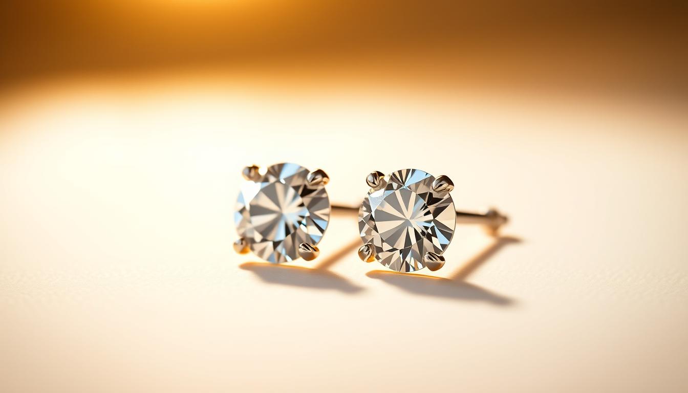 Diamond stud earrings